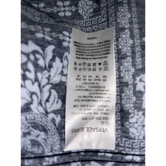 Men’s Versace Logo Slim Fit Button Down Shirt Size Medium - Picture 6 of 7